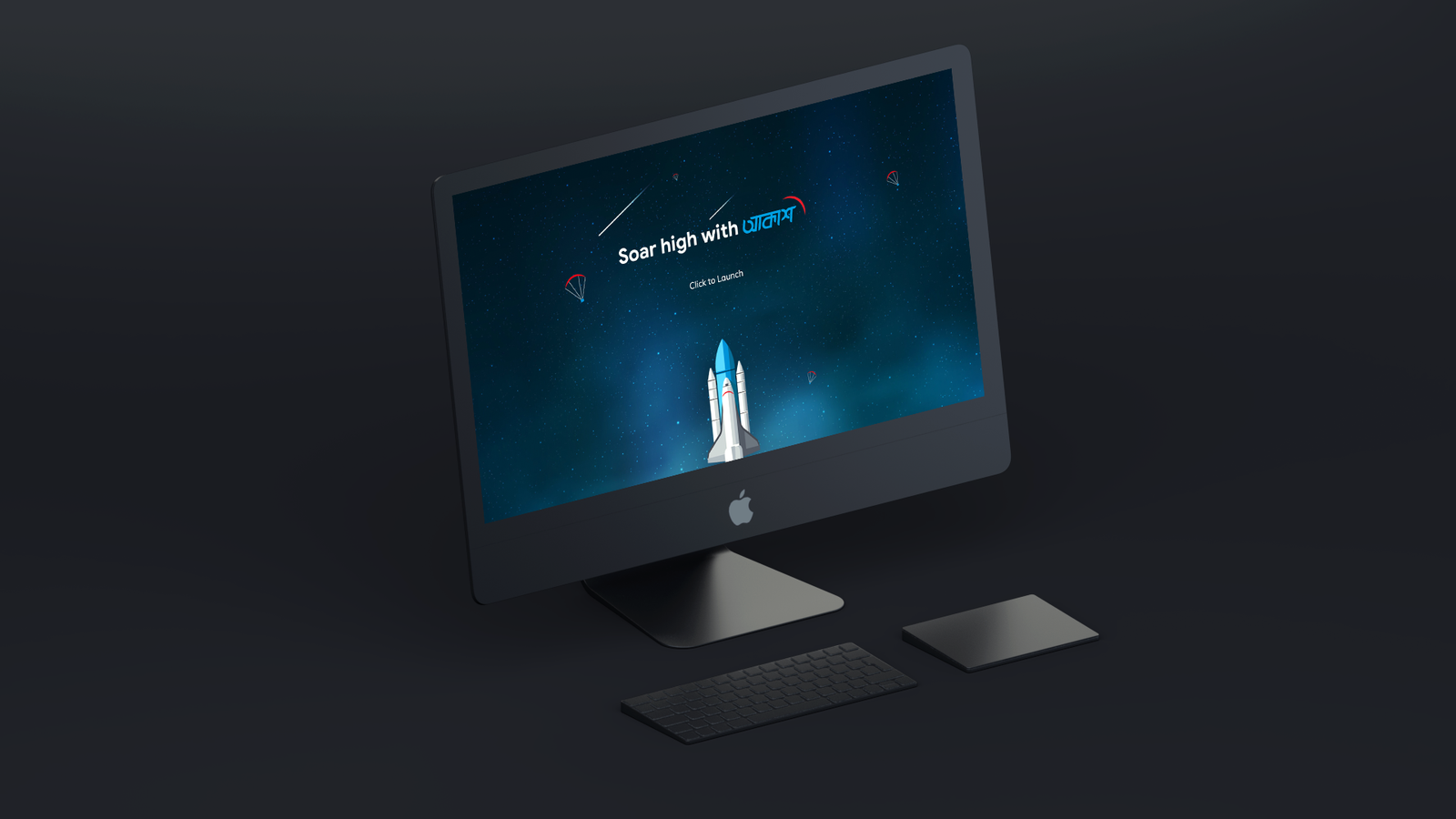 AKASH DTH Website UI on iMac